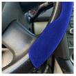 Husa volan 2 segmente, imitatie Alcantara, albastra, FS-1202