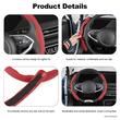 Husa volan 2 segmente, imitatie Alcantara, albastra, FS-1202