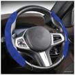 Husa volan 2 segmente, imitatie Alcantara, albastra, FS-1202