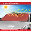 Parasolar 145x70 aluminiu, pliabil, Bubble cu 2 fete, argintiu-rosu mat, MATTRED SwissDrive