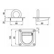Inel ancorare prindere podea rabatabil L105x105mm, Solus UPW 105x105