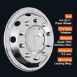 Capac roata 22,5inch, fata, din otel inoxidabil, bombat, pentru autobuz, tir, sistem montare cu suruburi antifurt, 524F A2A