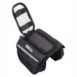 Borseta bicicleta cu husa telefon detasabila, dubla, montare pe ruda, 1.5l, neagra, 12029 Compass