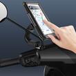 Suport telefon pentru bicicleta/moto, 5.5"-7.4", prindere pe ghidon la oglinda, rezistent la apa, YTP-18