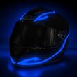 Kit lumini banda LED pentru casca moto, albastru, 3 moduri de iluminare, 4 bucati, JUQ02-B