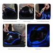 Kit lumini banda LED pentru casca moto, albastru, 3 moduri de iluminare, 4 bucati, JUQ02-B