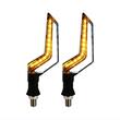 Set 2 lampi semnalizare moto, atv, scuter, 12V, LED, 2 functii, pozitie alba si semnalizare dinamica, FS-1214