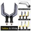 Set 2 lampi semnalizare moto, atv, scuter, 12V, LED, 2 functii, pozitie alba si semnalizare dinamica, FS-1214