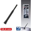 Tija antena 12,5cm, 2 adaptori, 5+6mm, Black Evo Alu Aerial 400808B RaceSport