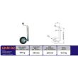 Roata manevra remorca 300KG, 54-76CM, fi22, teava fi58, CKM02 SPP