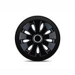Set 4 capace roti 15inch, Aura, negru cu inel cromat, Jestic