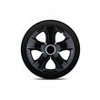 Set 4 capace roti 15inch, Bis, negru cu inel cromat, Jestic