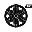 Set 4 capace roti 15inch, negru lacuit cu inel, KC63114 Carmotion 