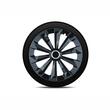 Set 4 capace roti 15inch, Fame, negru cu inel cromat, Jestic