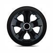 Set 4 capace roti 16inch, BIS, negru cu inel cromat, Jestic