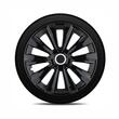 Set 4 capace roti 16inch, Delta, negru cu inel cromat, Jestic