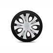Set 4 capace roti 16inch, Top II cu inel, argintiu cu negru, Jestic