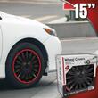 Set 4 capace roti 15inch, negre cu dunga rosie, Florida, VNJ4215 SwissDrive