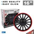 Set 4 capace roti 16inch, negre cu dunga rosie, Florida, VNJ4216 SwissDrive