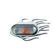 Set 2 ornamente 3D crom, 118x75mm, pentru lampi semnalizare aripa, seria VAG, Flaming LOG1625 RaceSport