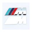 Ornament emblema metalica M Power pentru spate cu adeziv, cromata