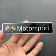 Ornament emblema neagra cu 2 steaguri, adeziv, Motorsport, LV001-2