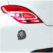 Ornament emblema metalica LEU, adeziva, cromata, neagra, TS-083
