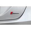 Ornament emblema metalica SUPERCHARGED adeziva Crom cu Rosu, TS-103