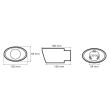 Ornament toba interior 30(50), exterior 58, L180 oval, crom si albastru 02356 Amio