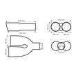 Ornament toba, interior 32-52, exterior 190x89, L245, dublu, crom, stanga, 04067 Amio