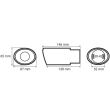 Ornament toba interior 35(52), exterior 60, L210, curbat, 01305 Amio