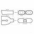 Ornament toba interior 36-54, exterior 165x63, L235, dublu, crom, 03170 Amio