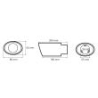 Ornament toba interior fi36(60), exterior 86x66, L204 oval, crom cu albastru, 021BLC 02353 Amio