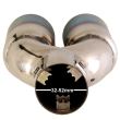 Ornament toba interior 38(56), exterior 178x67, L220 2 tevi, rotunde, crom cu albastru MT022blc 02354 Amio