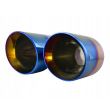 Ornament toba interior 38(56), exterior 178x67, L220 2 tevi, rotunde, crom cu albastru MT022blc 02354 Amio