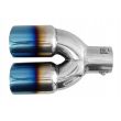 Ornament toba interior 38(56), exterior 178x67, L220 2 tevi, rotunde, crom cu albastru MT022blc 02354 Amio