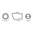 Ornament toba interior 43-62, exterior 76mm, L130, albastru, 04072 Amio