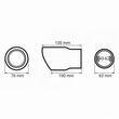 Ornament toba interior 43-62, exterior 76mm, L130, rosu, 03168 Amio