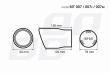 Ornament toba, interior 48(65), exterior 90, L 150, carbon, 01117 Amio