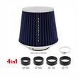 Filtru aer sport albastru-crom, cu capac si 4 adaptori, AFCRBLU SwissDrive