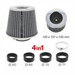 Filtru aer sport argintiu-crom, cu 4 adaptori, AFSTGRY SwissDrive