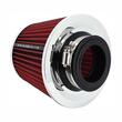 Filtru aer sport rosu-crom, cu capac si 4 adaptori, AFCRRED SwissDrive