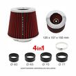 Filtru aer sport rosu-crom, cu 4 adaptori, AFSTRED SwissDrive