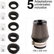 Filtru aer sport gri cu 5 adaptori, siliconic, h23.5cm, AIRSILC RaceSport