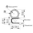 Cheder universal, cu interior 5.0mm, lat 2.8cm, rola50m, cu insertie lamele otel, Bk BN34, pret / metru liniar