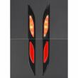 Set 2 bucati protectie usa cu catadioptru, carbon rosu, 27x3cm, Dagger 34301 Compass