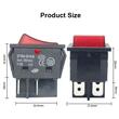 Buton basculant ON/OFF, 2 faze, dreptunghiular mare, 31x24mm, cu Led rosu, 12V / 230v, KCD4/ KCD7/ BU02 Amio 02462