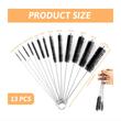 Set 13 perii de curatare inguste, fi2-25mm, lungime 20cm, pentru sticle, tevi, tuburi, paie, 04331 Amio
