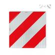 Placa reflectorizanta de aluminiu, Gabarit depasit cu dungi alb/rosii oblice 42x42cm, DIN 30710, ECE 104 Class F, TPESC-B, 3M, Reflex 4053