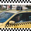 Autocolant reflectorizant tip sah TAXI alb-negru 6cm x 1.1m set 4buc Taxi02